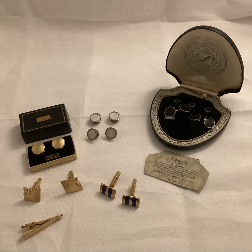 Cufflinks tie clip some signed Krementz Swank Kumapart lot